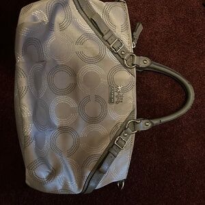 Gray/Silver Coach Logo Purse